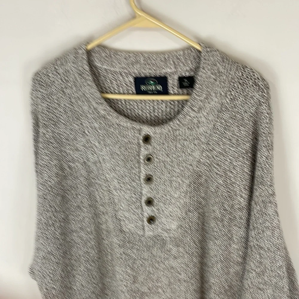 Redhead Brown Tweed Cotton Blend Sweater with Button Packet Size XL